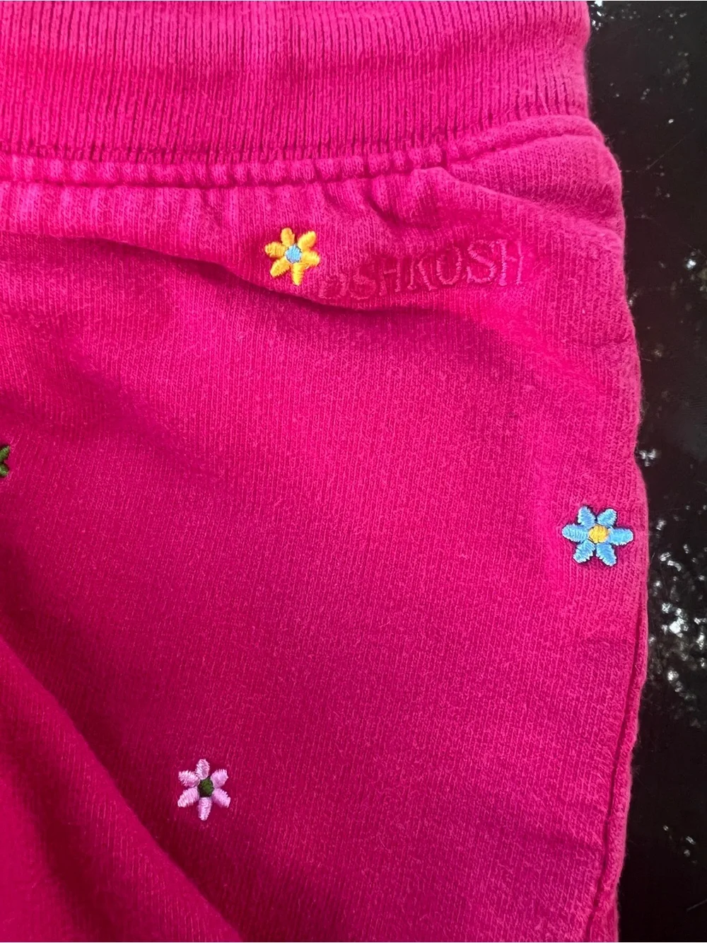 Y2K OshKosh Girls 3T 2pc Pink Floral Embroidered Zip Hoodie & Pants Set